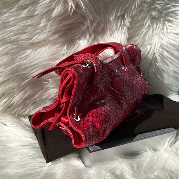 Authentic Vintage TOD’S ‘Candy Sera’ Mini Bag ~ in Red Python - Picture 3 of 15
